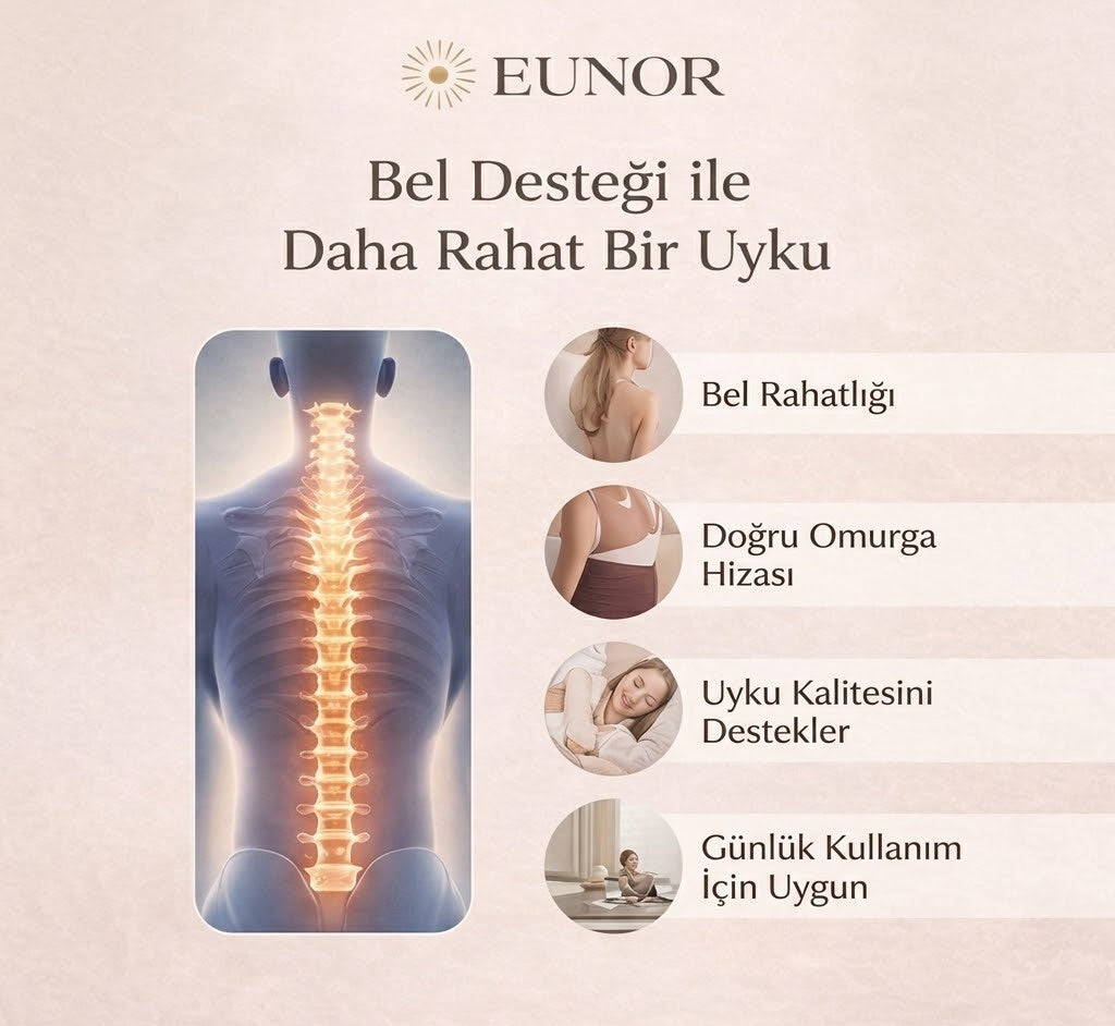 Eunor Ortopedik Uyku Bel Desteği Yastığı – Visco Bel Destek Pedi